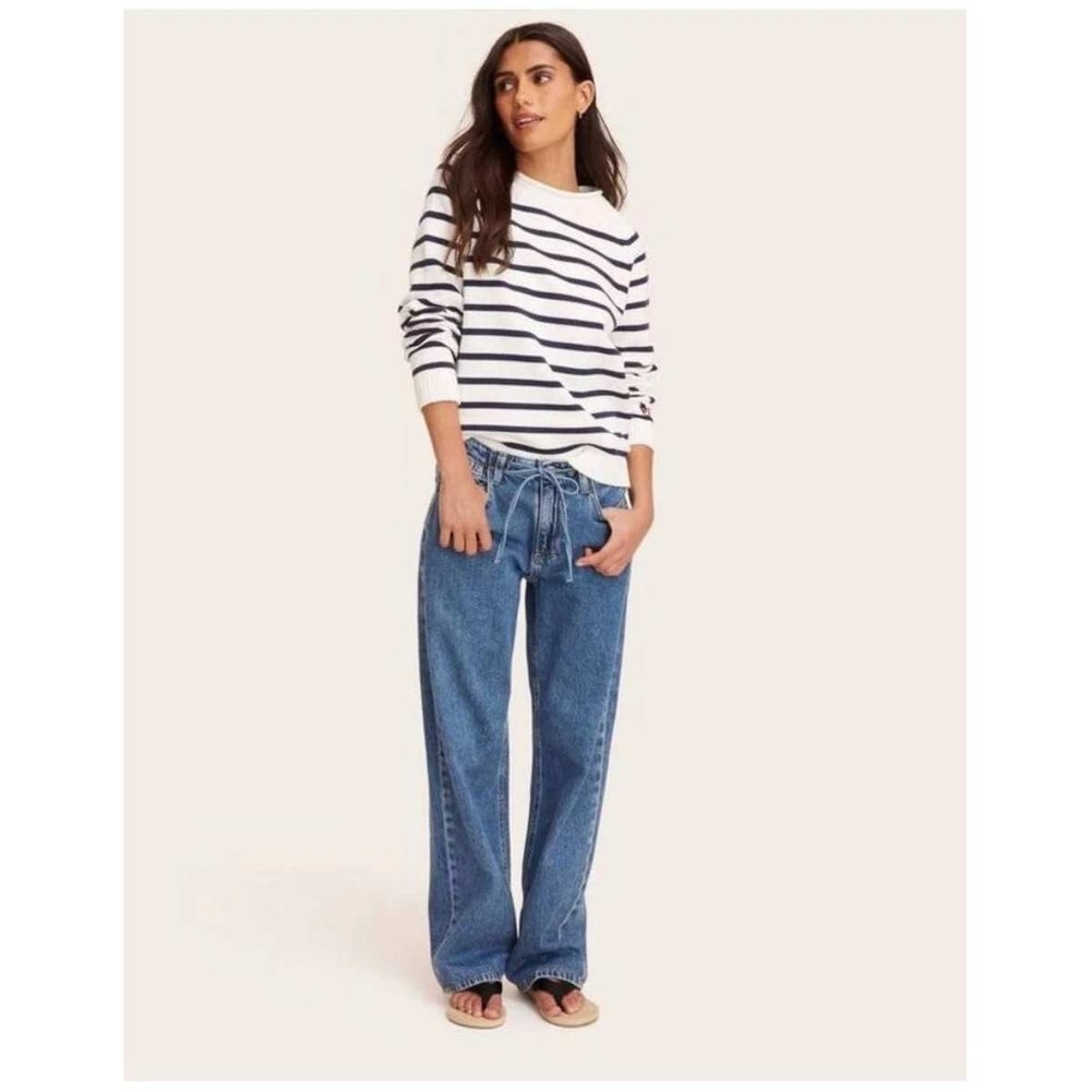 Parke x Target Womens Mid-Rise Straight Leg Med Wash Blue Denim Size 12 NEW